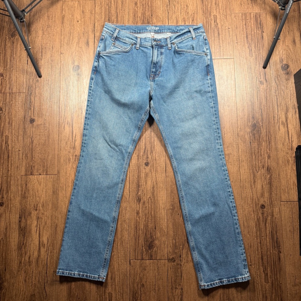 Tecovas Rugged Relaxed Jeans Mens 33x32 Blue Medium Wash Denim Western Cowboy